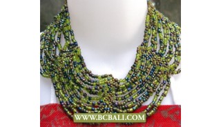 Green Beading Chockers Necklaces Buterfly